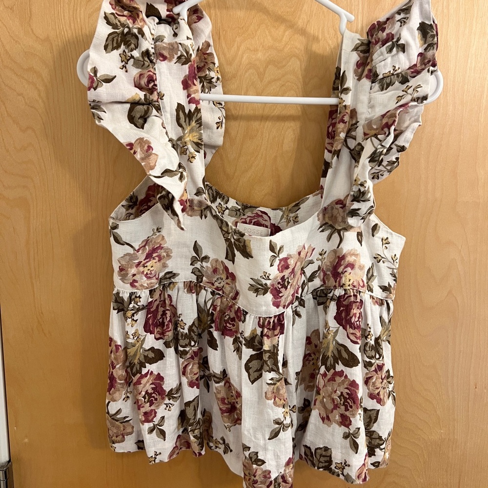 Floral Ruffle Sleeve Top